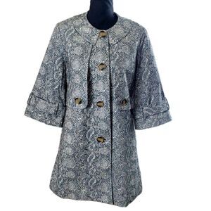 CABi Snakeskin Print Jacket Coat XS Button Front Lined Statement